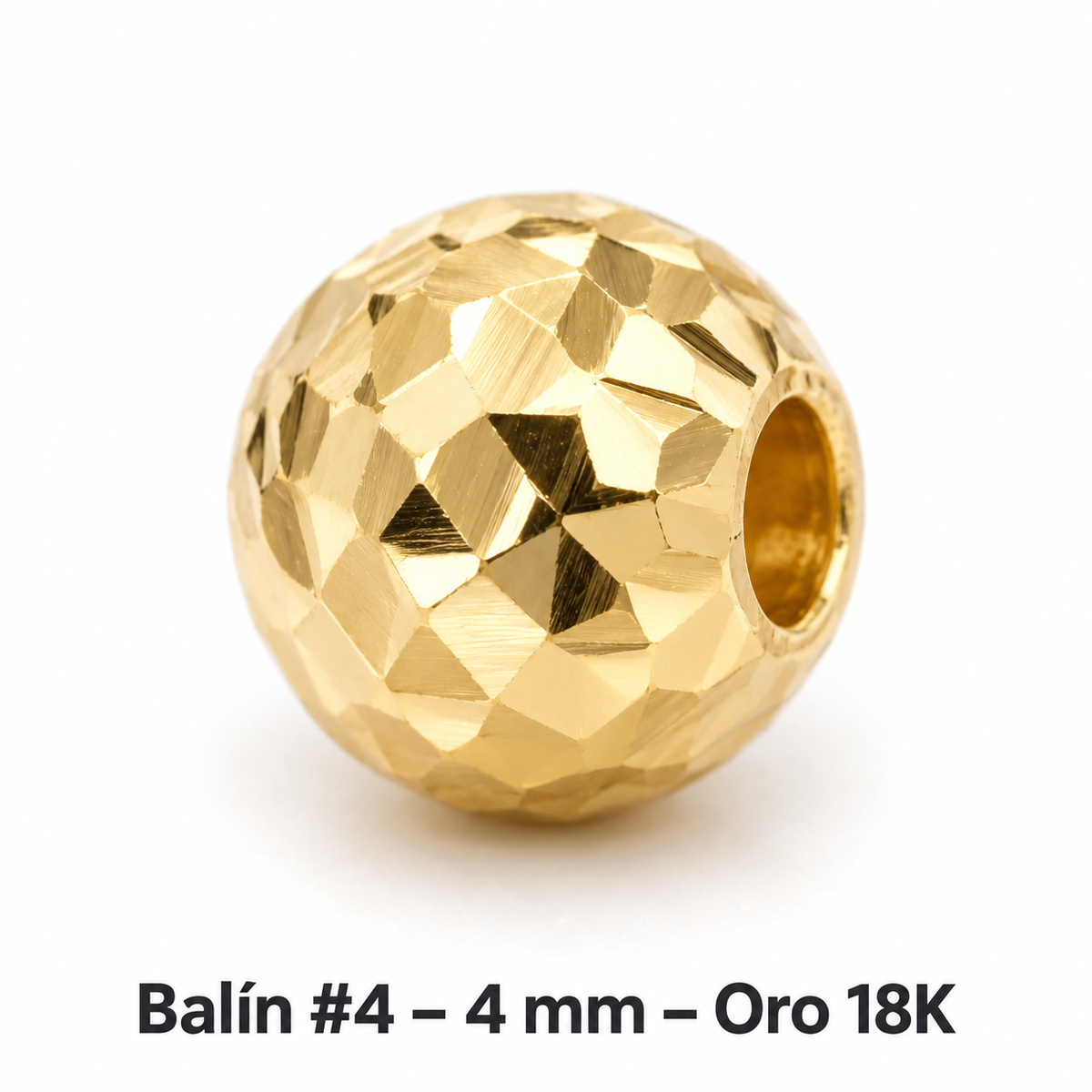Balín número 4 de 4 mm en oro de 18 kilates